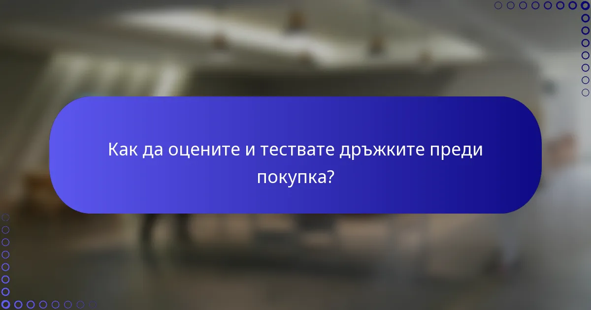 Как да оцените и тествате дръжките преди покупка?