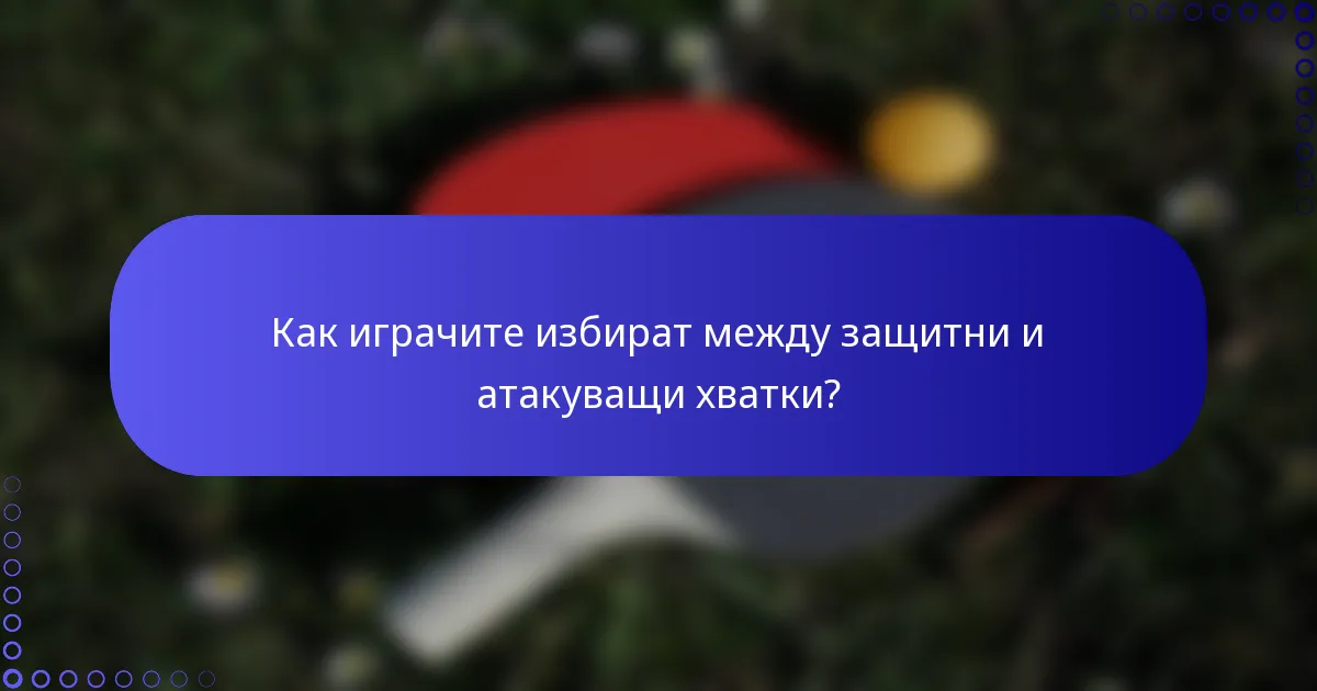 Как играчите избират между защитни и атакуващи хватки?