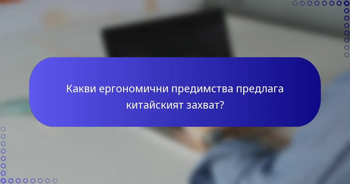 Какви ергономични предимства предлага китайският захват?