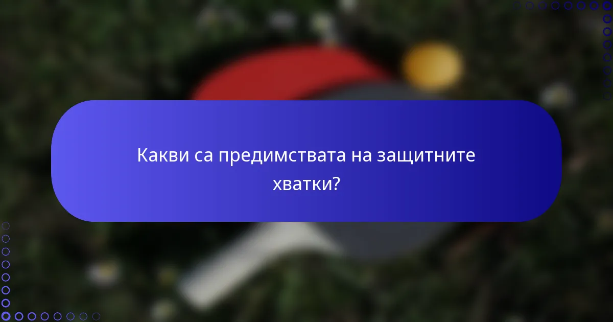 Какви са предимствата на защитните хватки?