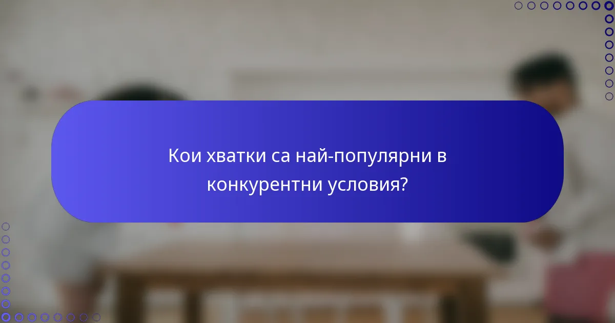Кои хватки са най-популярни в конкурентни условия?